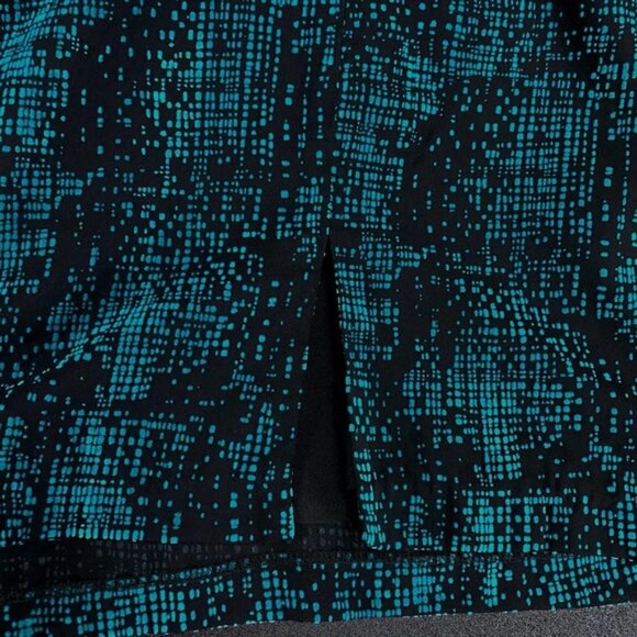 ANDREW MARC Sleeveless Empire Waist Dress Sz 4 Teal Black - Picture 9 of 9